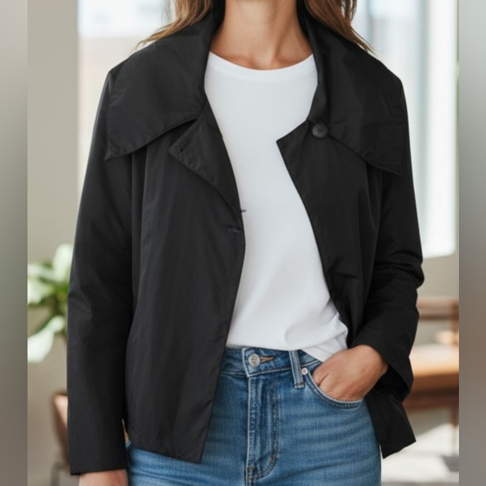 Bryn Walker NWT Grace Memory Crunch Woven Pointed Asymmetrical Collar Jacket